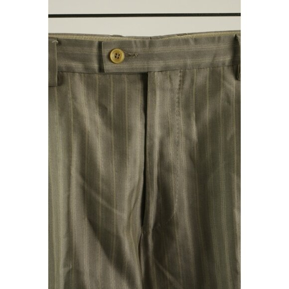 Recent Versace Wool Silk Lightweight Twill Men's 38 x 33 Gray Beige Trouser Pant - Picture 3 of 16
